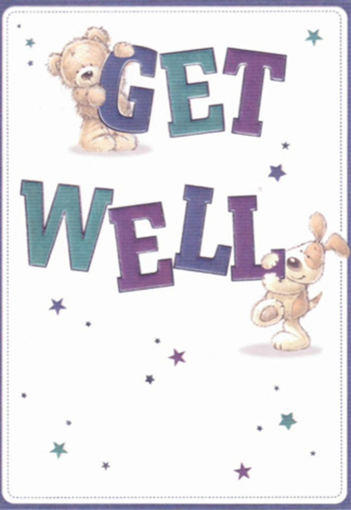 Capturing the spirit of comfort and gentle optimism that runs through Southfields, this charming get well card is illustrated in a way that makes the sentiment nearly tangible. A friendly teddy bear, rendered in warm browns with inviting, soft fur, leans encouragingly atop the word 'GET.' Close by, a puppy with ears askew beams affection and strength from the base of the bold word 'WELL.' Together, their joyful unity embodies the bonds of friendship and support so often found in local parks and along Southfields' community gardens. Scattered stars in shades of teal, indigo, and amethyst lend the card an uplifting, magical twinkle, while the luminous white background suggests clarity and renewal-qualities that echo the fresh arrangements hand-delivered by nearby florists. The large, expressive lettering, brushed in purples and aquas, grounds the composition in confident reassurance. Textured brushstrokes throughout the image conjure a sense of depth-almost as if you could feel the plush pile of the bear's fur or the puppy's silky coat. Sending this card is like delivering a bouquet tailored to heal, every element a note of encouragement. It's a natural fit for lifting spirits right here in Southfields, where caring gestures make every recovery brighter.