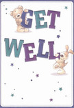 Full of gentle encouragement, this get well card beams with the light-hearted charm of Southfields' tight-knit community. At the centre, two adorable companions-a fluffy teddy bear and a floppy-eared pup-stand lively and bright, each holding part of the oversized, colourful 'Get Well' inscription. The hand-drawn letters, shaded in deep teals and violets, leap from a softly glowing cream background, echoing the fresh hues seen in local flower shops along Wimbledon Park Road. Splatters of vibrant star shapes drift across the scene, each one radiating a little spark of hope and possibility. The affection etched in the animals' eyes feels heartfelt and real, like a comforting visit from a neighbour during a time of need. The detailed textures evoke the velvety softness of new blooms as well as the loving care behind every bespoke arrangement from Flower Delivery Southfields. Designed to offer emotional balm and encouragement, this card brings a little piece of Southfields' nurturing spirit to anyone in recovery-carrying with it the promise of brighter days ahead.